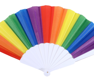 Gay Pride Vertical Rainbow Pride Hand Fan