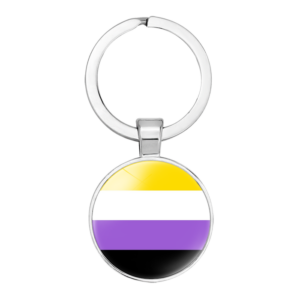 Non-Binary Round Bezel Keyring