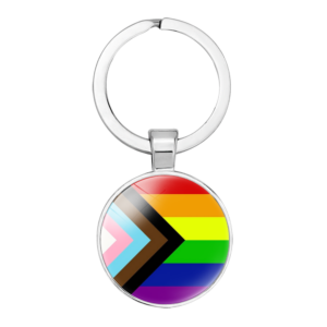 Progress Rainbow Round Bezel Keyring