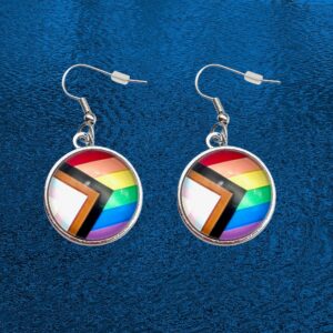 Progress Rainbow Bezel Earrings