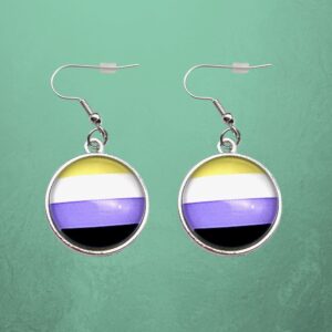 Non Binary / Enby Bezel Earrings