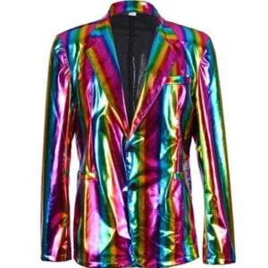 Gay Pride Metalic Effect Blazer Jacket Medium/Large