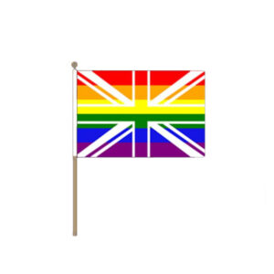 Rainbow Union Jack Handheld Pride Flag (22.5cm x 15cm) 