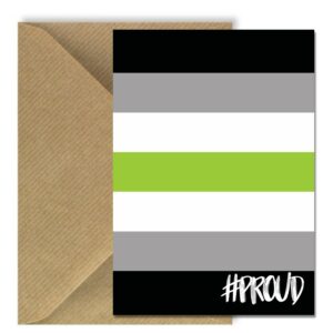 Agender Flag #PROUD Greeting Card Rectangle