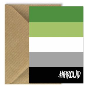 Aromantic Pride Flag #PROUD Greeting Card Rectangle
