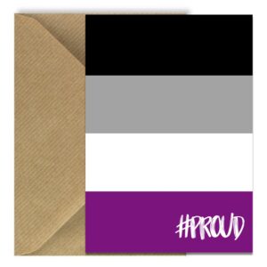 Asexual Flag #PROUD Greeting Card Rectangle