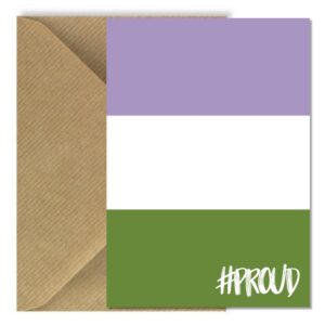 GenderQueer Pride Flag #PROUD Greeting Card Rectangle