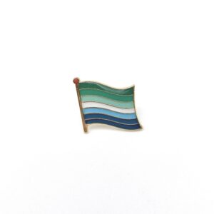 Men Who Love Men - Gay Man's Pride Wavy Flag Shape Pin Badge