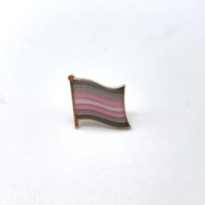 Demigirl Wavy Flag Pin Badge