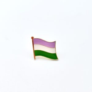 Genderqueer Wavy Flag Pin Badge