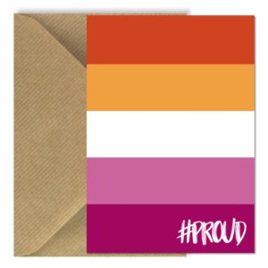 Lesbian Community Pride Flag #PROUD Greeting Card Rectangle