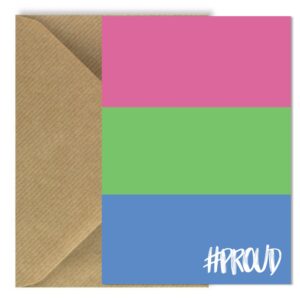 Polysexual Pride Flag #PROUD Greeting Card Rectangle