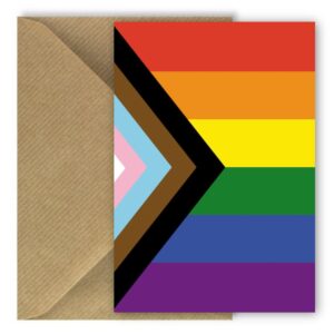 Progress Rainbow Pride Flag Greeting Card Rectangle
