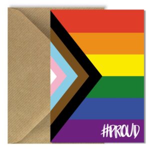 Progress Rainbow Pride Flag #PROUD Greeting Card Rectangle