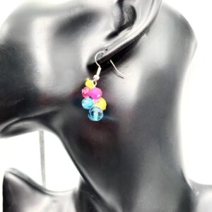 Handmade Pansexual Pride Inspired Cluster/Charm Earrings