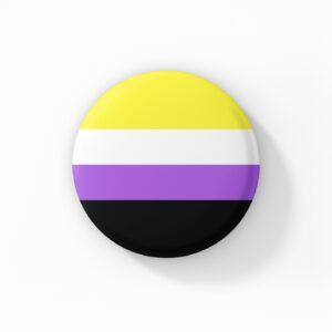 Vintage Style Button Badge - Non-Binary Badge Pride Flag