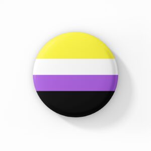 Vintage Style Button Badge - Non-Binary Badge Pride Flag