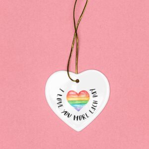 Valentine's I Love You More Each Day - LGBTQ+ Heart Hanging Ornament