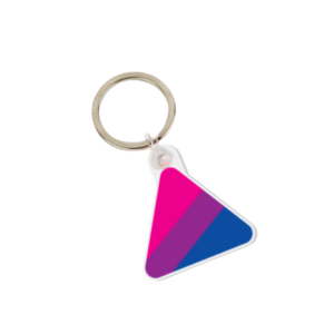 Bisexual Pride Rainbow Triangle Acrylic Keyring