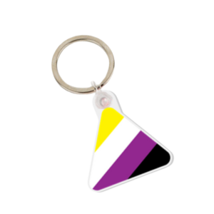 Non Binary Pride Triangle Acrylic Keyring