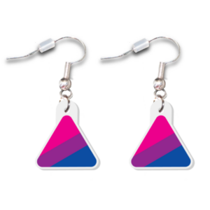 Bisexual Pride Inspired Acrylic Triangle Earrings