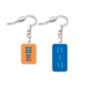 He Him Pronouns Acrylic Earrings