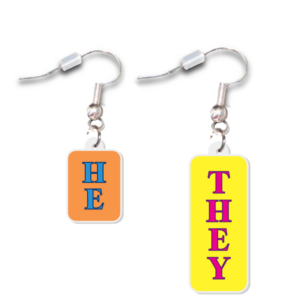 He/They Pronouns Acrylic Earrings