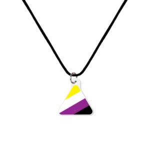 Non Binary Pride Acrylic Triangle Necklace