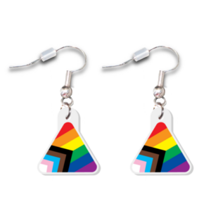 Progress Pride Rainbow Pride Inspired Acrylic Triangle Earrings