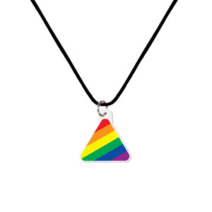 Gay Pride Rainbow Acrylic Triangle Necklace
