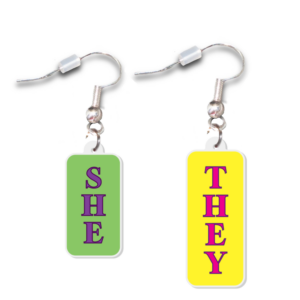 She/They Pronouns Acrylic Earrings