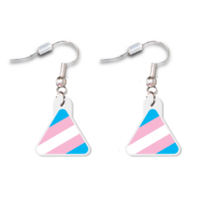 Transgender Pride Inspired Acrylic Triangle Earrings