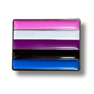 Genderfluid Rectangle Flag Pop Pin Badge
