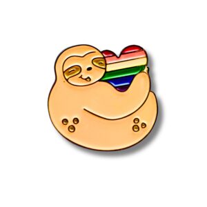 Proud Sloth Enamel Pin Badge (LGBTQ+ Pride Badge)