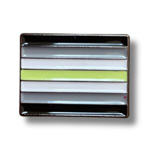 Agender Rectangle Flag Pop Pin Badge
