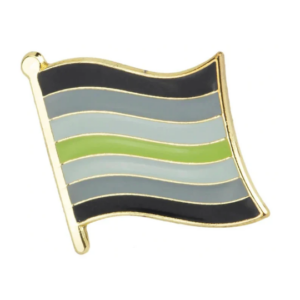 Agender Wavy Flag Pin Badge
