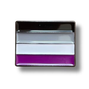 Asexual Rectangle Flag Pop Pin Badge