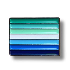 Men Who Love Men - Gay Man's Pride Flag Rectangle Shape Pop Pin Badge