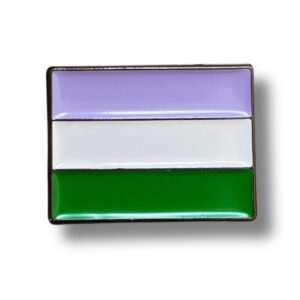 Genderqueer Rectangle Flag Pop Pin Badge