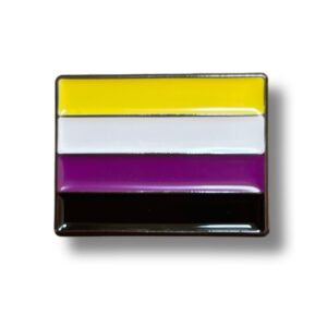 Non Binary Rectangle Flag Pop Pin Badge