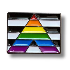 Straight Ally Flag Pop Pin Badge