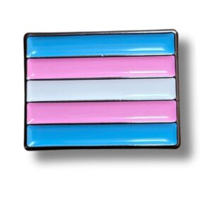 Transgender Rectangle Flag Pop Pin Badge