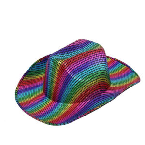 Foil / Metallic Gay Pride Rainbow Cowboy Hat