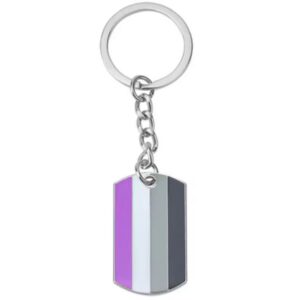 Asexual Pride Dog Tag Keyring