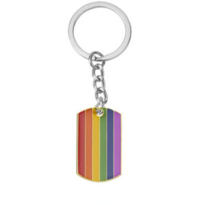 Gay Pride Rainbow Dog Tag Keyring