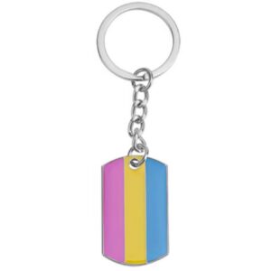Pansexual Pride Dog Tag Keyring