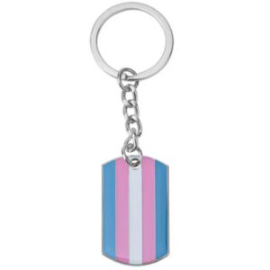Transgender Pride Dog Tag Keyring
