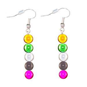 Handmade Holographic 8mm Skoliosexual Drop Earrings